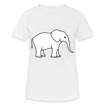 Art minimaliste au trait fin éléphant sur blanc - T-shirt respirant Femme - blanc - Devant - AI Model Female 172 dark (172cm)