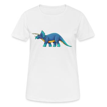 Tricératops - T-shirt respirant Femme - blanc - Devant - AI Model Female 172 dark (172cm)