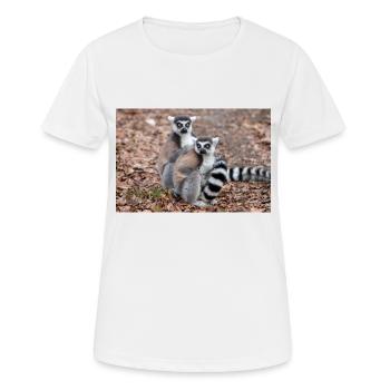 Lémurien à queue annelée (en allemand Katta) Lémurien catta - T-shirt respirant Femme - blanc - Devant - AI Model Female 172 dark (172cm)