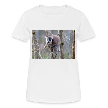 Lémurien à queue annelée (en allemand Katta) Lémurien catta - T-shirt respirant Femme - blanc - Devant - AI Model Female 172 dark (172cm)