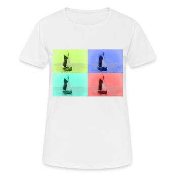 Voilier pop art - T-shirt respirant Femme - blanc - Devant - AI Model Female 172 dark (172cm)