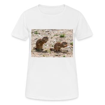 African ground squirrels Borstenhörnchen Xerus - Women's Breathable T-Shirt - white - Front - AI Model Female 172 dark (172cm)