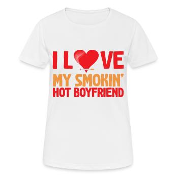I Love My Smokin' Hot Boyfriend 4 - Frauen T-Shirt atmungsaktiv - Weiß - Vorne - AI Model Female 172 dark (172cm)
