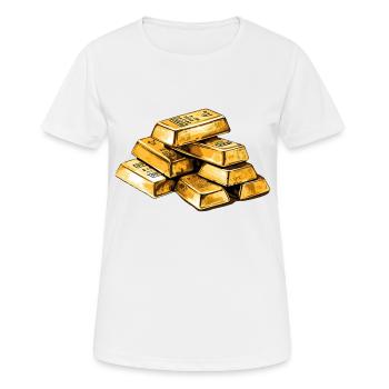 Lingots d’or - style de vie et réussite financière - T-shirt respirant Femme - blanc - Devant - AI Model Female 172 dark (172cm)