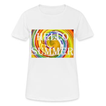 HELLO SUMMER - T-shirt respirant Femme - blanc - Devant - AI Model Female 172 dark (172cm)