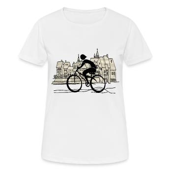 Radfahrer - Frauen T-Shirt atmungsaktiv - Weiß - Vorne - AI Model Female 172 dark (172cm)