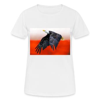 Polish eagle against the background of the national flag. - Women's Breathable T-Shirt - white - Front - AI Model Female 172 dark (172cm)