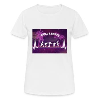 Inline Skate mit Herzschlag... - Frauen T-Shirt atmungsaktiv - Weiß - Vorne - AI Model Female 172 dark (172cm)