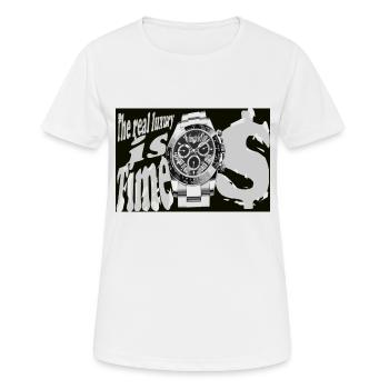The real luxury is time - Women's Breathable T-Shirt - white - Front - AI Model Female 172 dark (172cm)