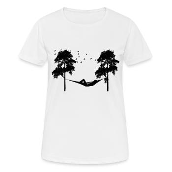 Hamac au paradis - T-shirt respirant Femme - blanc - Devant - AI Model Female 172 dark (172cm)