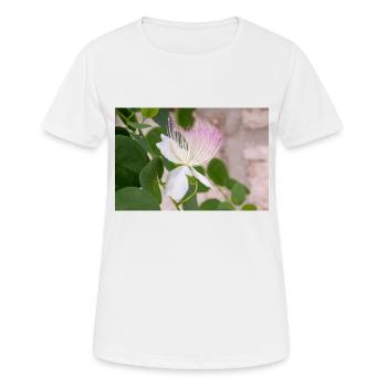 Kapernstrauch auch Flinders-Rose Capparis spinosa - Frauen T-Shirt atmungsaktiv - Weiß - Vorne - AI Model Female 172 dark (172cm)