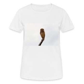 Die Eule - Frauen T-Shirt atmungsaktiv - Weiß - Vorne - AI Model Female 172 dark (172cm)