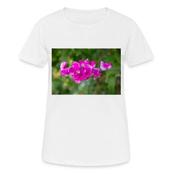 immerwährende Erbse mehrjährige Erbse Lathyrus latifolius - Frauen T-Shirt atmungsaktiv - Weiß - Vorne - AI Model Female 172 dark (172cm)