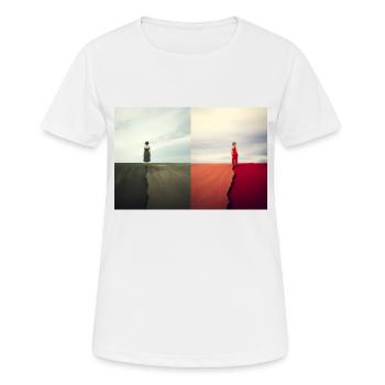 Split Worlds - Women's Breathable T-Shirt - white - Front - AI Model Female 172 dark (172cm)