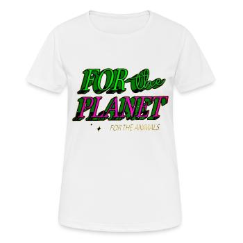 birthday space ship art gift idea believe quote - Women's Breathable T-Shirt - white - Front - AI Model Female 172 dark (172cm)