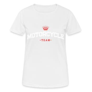 Équipe de motards - T-shirt respirant Femme - blanc - Devant - AI Model Female 172 dark (172cm)