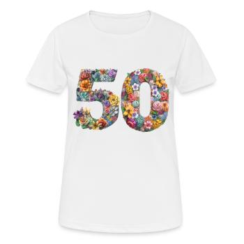 50. Geburtstag Vintage Retro Jahrgang 1973 Geburtstag - Frauen T-Shirt atmungsaktiv - Weiß - Vorne - AI Model Female 172 dark (172cm)