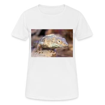schwarzer Leguan auch schwarzer Ctenosaurier auch schwarz stachelig - Frauen T-Shirt atmungsaktiv - Weiß - Vorne - AI Model Female 172 dark (172cm)