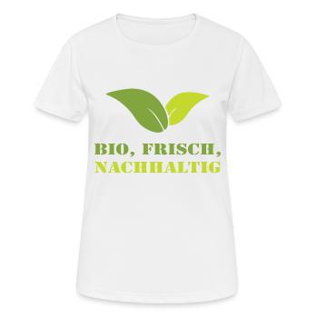 Bio frisch Nachhaltig Biobauer Weihnachtsgeschenk - Frauen T-Shirt atmungsaktiv - Weiß - Vorne - AI Model Female 172 dark (172cm)