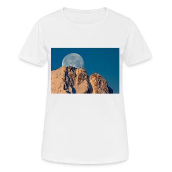 La Lune derrière la Zugspitze - T-shirt respirant Femme - blanc - Devant - AI Model Female 172 dark (172cm)