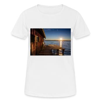 Lever du soleil au lac Ammersee - T-shirt respirant Femme - blanc - Devant - AI Model Female 172 dark (172cm)