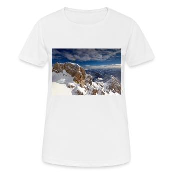 Zugspitze summit cross - Women's Breathable T-Shirt - white - Front - AI Model Female 172 dark (172cm)