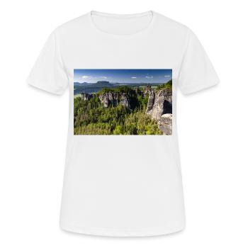 Bastei en Suisse saxonne - T-shirt respirant Femme - blanc - Devant - AI Model Female 172 dark (172cm)