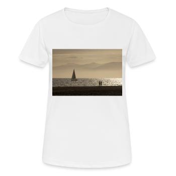Ambiance de soirée à Venice Beach - T-shirt respirant Femme - blanc - Devant - AI Model Female 172 dark (172cm)