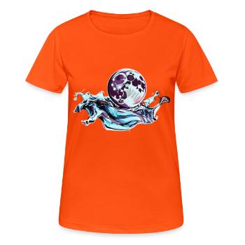 Pleine lune chromée - T-shirt respirant Femme - orange néon - Devant - AI Model Female 172 dark (172cm)