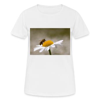 Margerite mit Biene - Frauen T-Shirt atmungsaktiv - Weiß - Vorne - AI Model Female 172 dark (172cm)