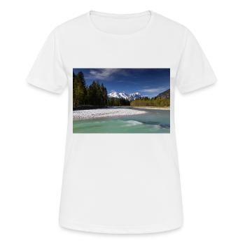 Loisach with a view of the Zugspitze - Women's Breathable T-Shirt - white - Front - AI Model Female 172 dark (172cm)