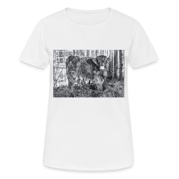 Bovins Highland - T-shirt respirant Femme - blanc - Devant - AI Model Female 172 dark (172cm)