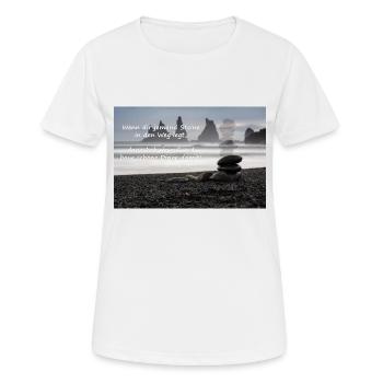 Des obstacles sur le chemin - T-shirt respirant Femme - blanc - Devant - AI Model Female 172 dark (172cm)