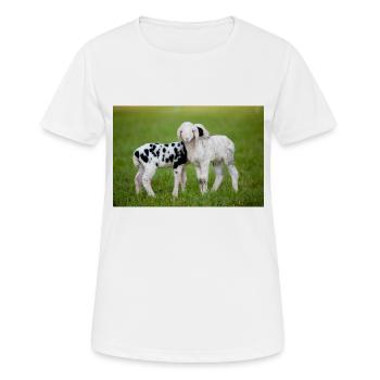 Agneaux Noir et Blanc - T-shirt respirant Femme - blanc - Devant - AI Model Female 172 dark (172cm)