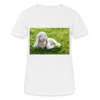 Agneau avec un baiser - T-shirt respirant Femme - blanc - Devant - AI Model Female 172 dark (172cm)
