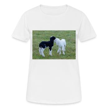 Agneaux noirs et blancs - T-shirt respirant Femme - blanc - Devant - AI Model Female 172 dark (172cm)
