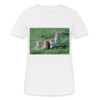 Geparden - Frauen T-Shirt atmungsaktiv - Weiß - Vorne - AI Model Female 172 dark (172cm)