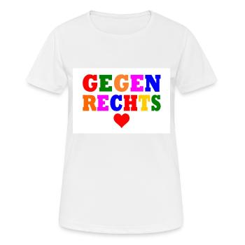 Gegen rechts - Frauen T-Shirt atmungsaktiv - Weiß - Vorne - AI Model Female 172 dark (172cm)