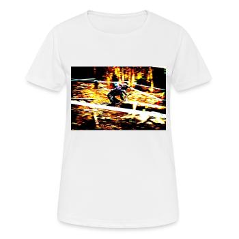 MTB MTB bergab - Frauen T-Shirt atmungsaktiv - Weiß - Vorne - AI Model Female 172 dark (172cm)