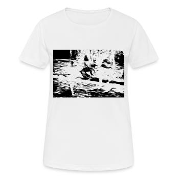 MTB MTB bergab - Frauen T-Shirt atmungsaktiv - Weiß - Vorne - AI Model Female 172 dark (172cm)
