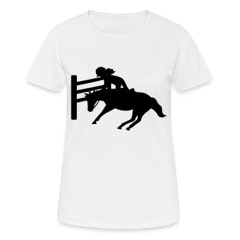 Pony - Frauen T-Shirt atmungsaktiv - Weiß - Vorne - AI Model Female 172 dark (172cm)