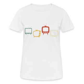 Vintage-Retro-Fernseher - Frauen T-Shirt atmungsaktiv - Weiß - Vorne - AI Model Female 172 dark (172cm)