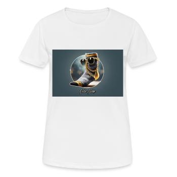 Jeu de mots ambigu sur l’expression allemande – Coole Socke - T-shirt respirant Femme - blanc - Devant - AI Model Female 172 dark (172cm)