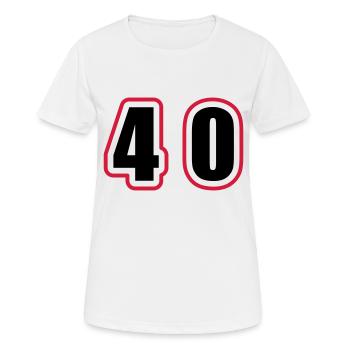 40 Zahl College - Frauen T-Shirt atmungsaktiv - Weiß - Vorne - AI Model Female 172 dark (172cm)