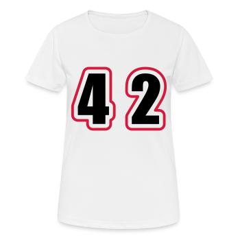 42 Nombre Collège - T-shirt respirant Femme - blanc - Devant - AI Model Female 172 dark (172cm)