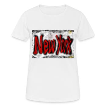 New York Street Art - T-shirt respirant Femme - blanc - Devant - AI Model Female 172 dark (172cm)