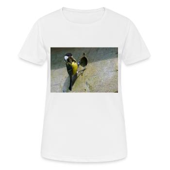 Great Tit Feeding Chicks - Women's Breathable T-Shirt - white - Front - AI Model Female 172 dark (172cm)