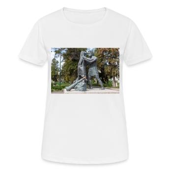 Statue des mythologischen Ringkampfes - Frauen T-Shirt atmungsaktiv - Weiß - Vorne - AI Model Female 172 dark (172cm)