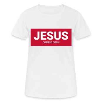 Jesus - T-shirt respirant Femme - blanc - Devant - AI Model Female 172 dark (172cm)
