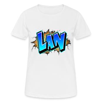 Graffiti LAN Risse Ziegel Gelb - Frauen T-Shirt atmungsaktiv - Weiß - Vorne - AI Model Female 172 dark (172cm)